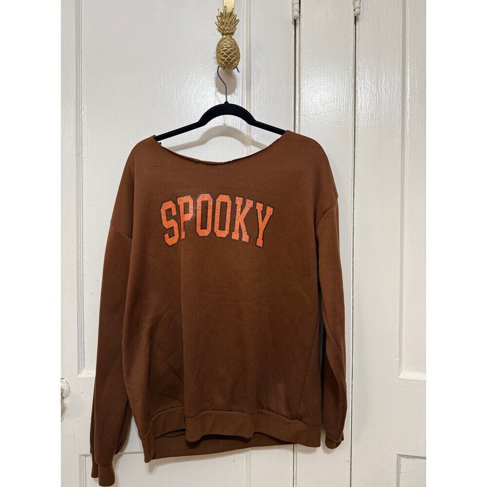 Spooky women’s size X – large brown, long sleeve sweater